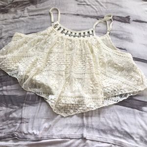 Ivory crochet crop top